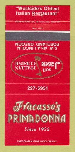 Copertina matchbook fracasso - copertina,